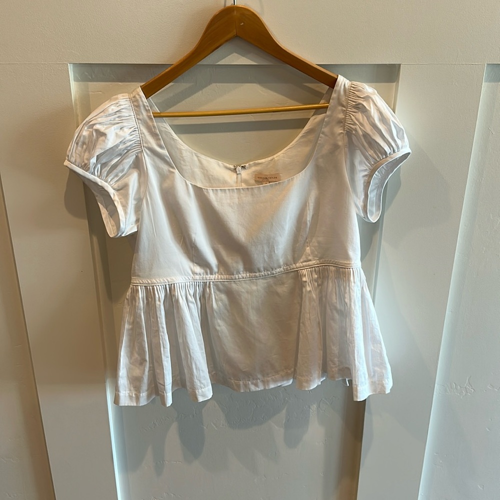 White Puff Sleeve Women's Top